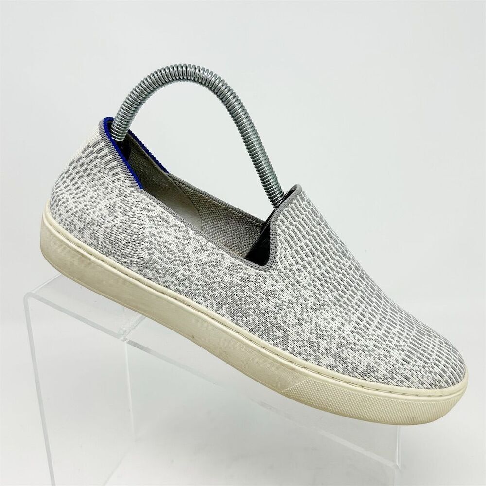 Rothy's Women's Casual Slip-On Sneakers Size 8 Opal Python Print Gray and White